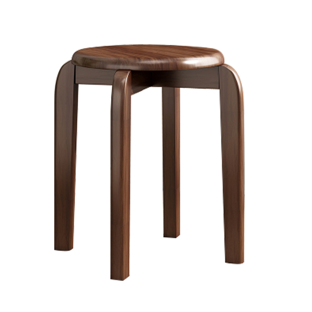 walnut wood color round stool 30*44CM