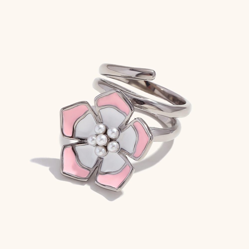 6:Ring - Steel - Pink White