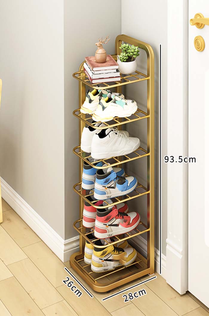 6-layer gold shoe rack