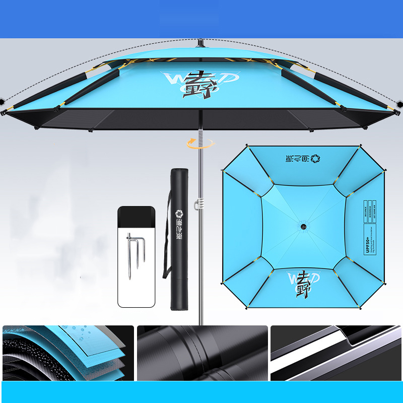 [Upgrade 12 edge rain and wind resistance] To wild square umbrella 2.0 meters - buckle frame