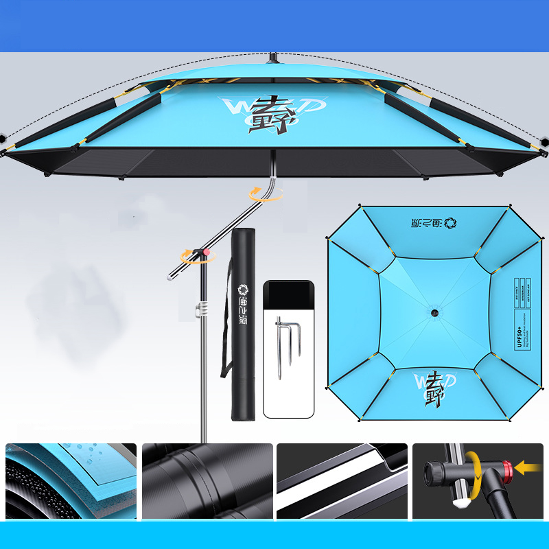 [Upgrade 12 edge rain and wind resistance] Go wild square umbrella 2.0 meters - short cane