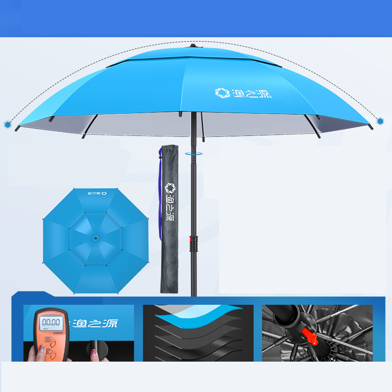 Single-layer umbrella silver glue blue 1.8 meters