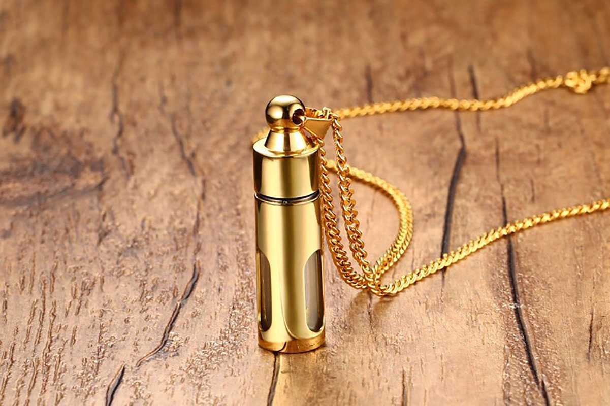 Gold pendant with chain 3mm*60cm grinding chain