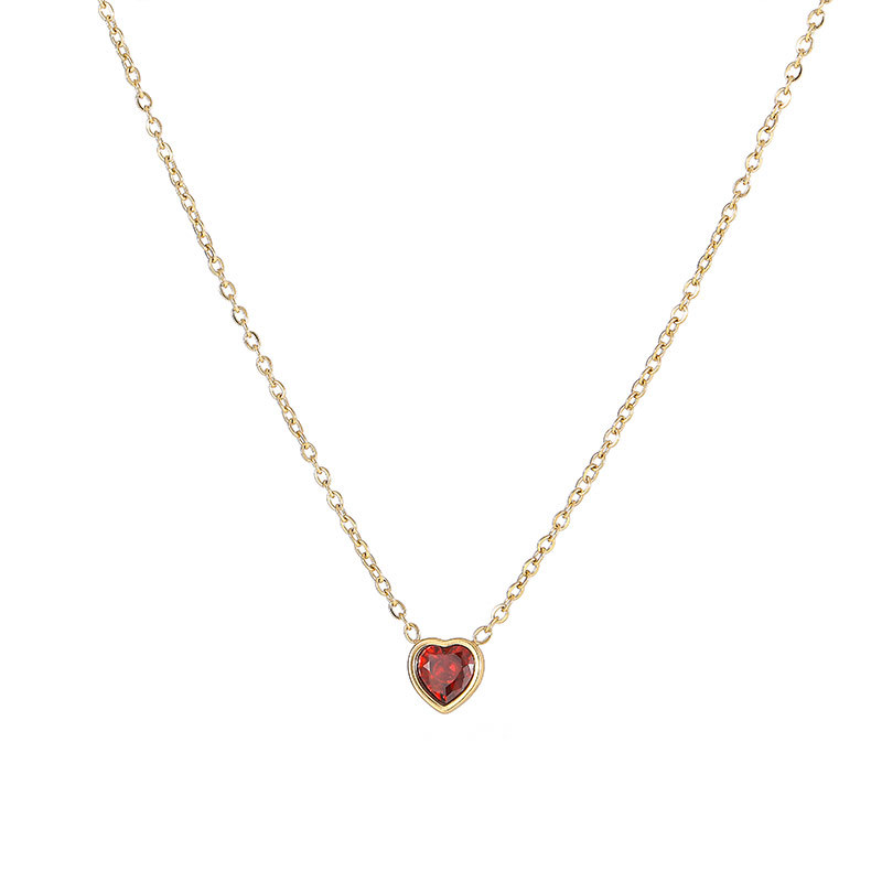 14K gold colour - red zircon