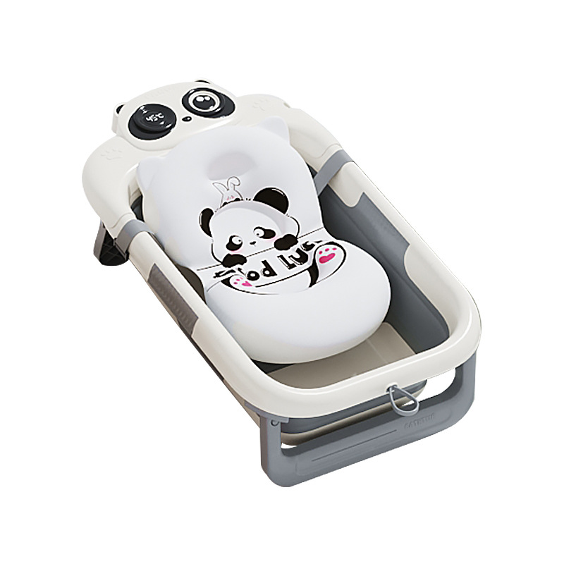 Panda gray temperature   bath mat