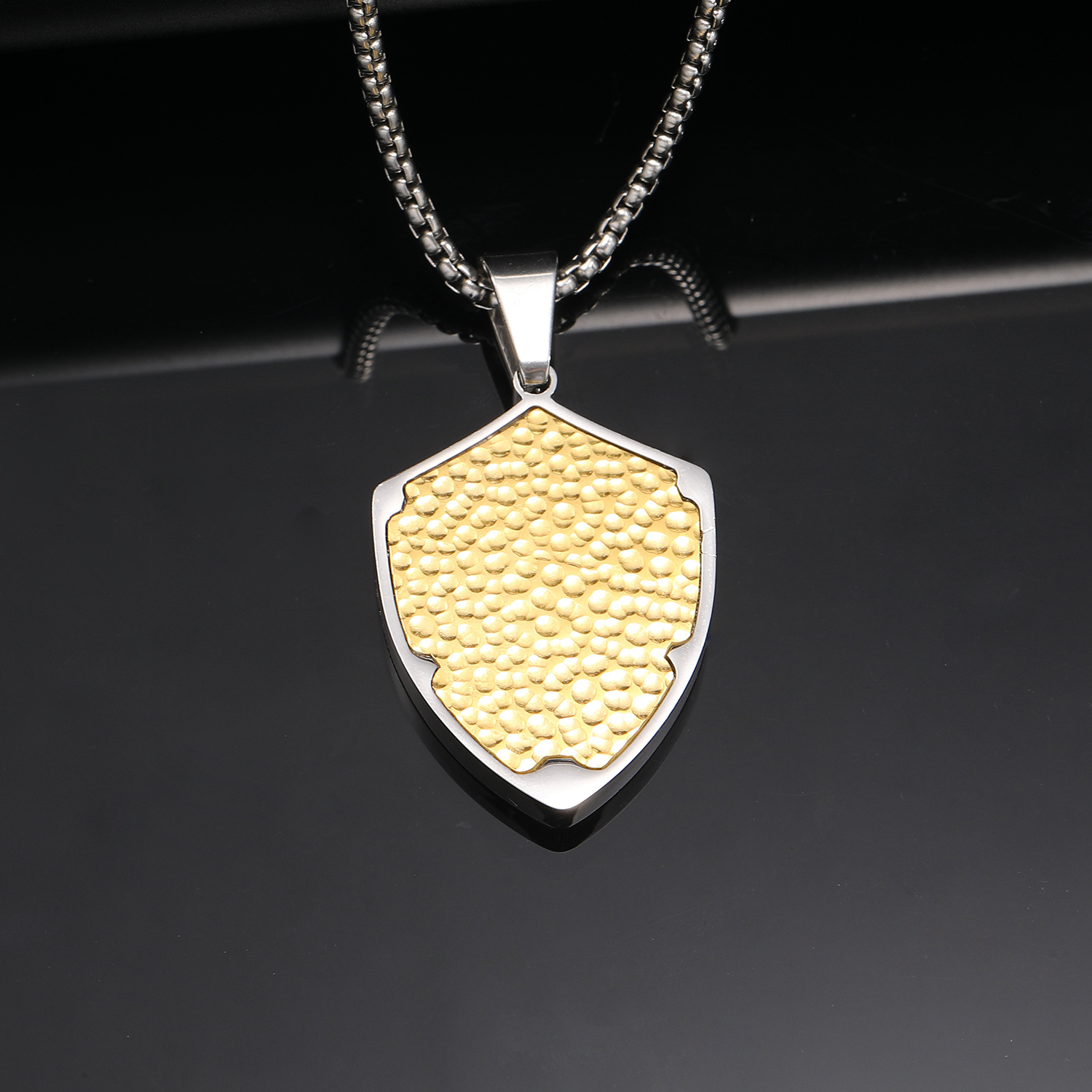 Gold square pearl chain -3mmx60cm