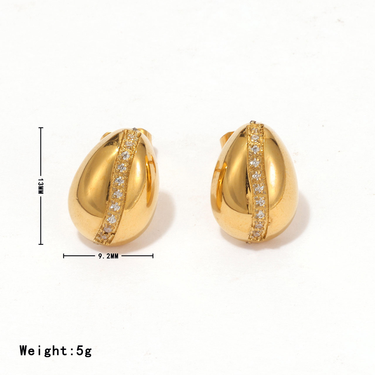 1:Gold - Stud earrings