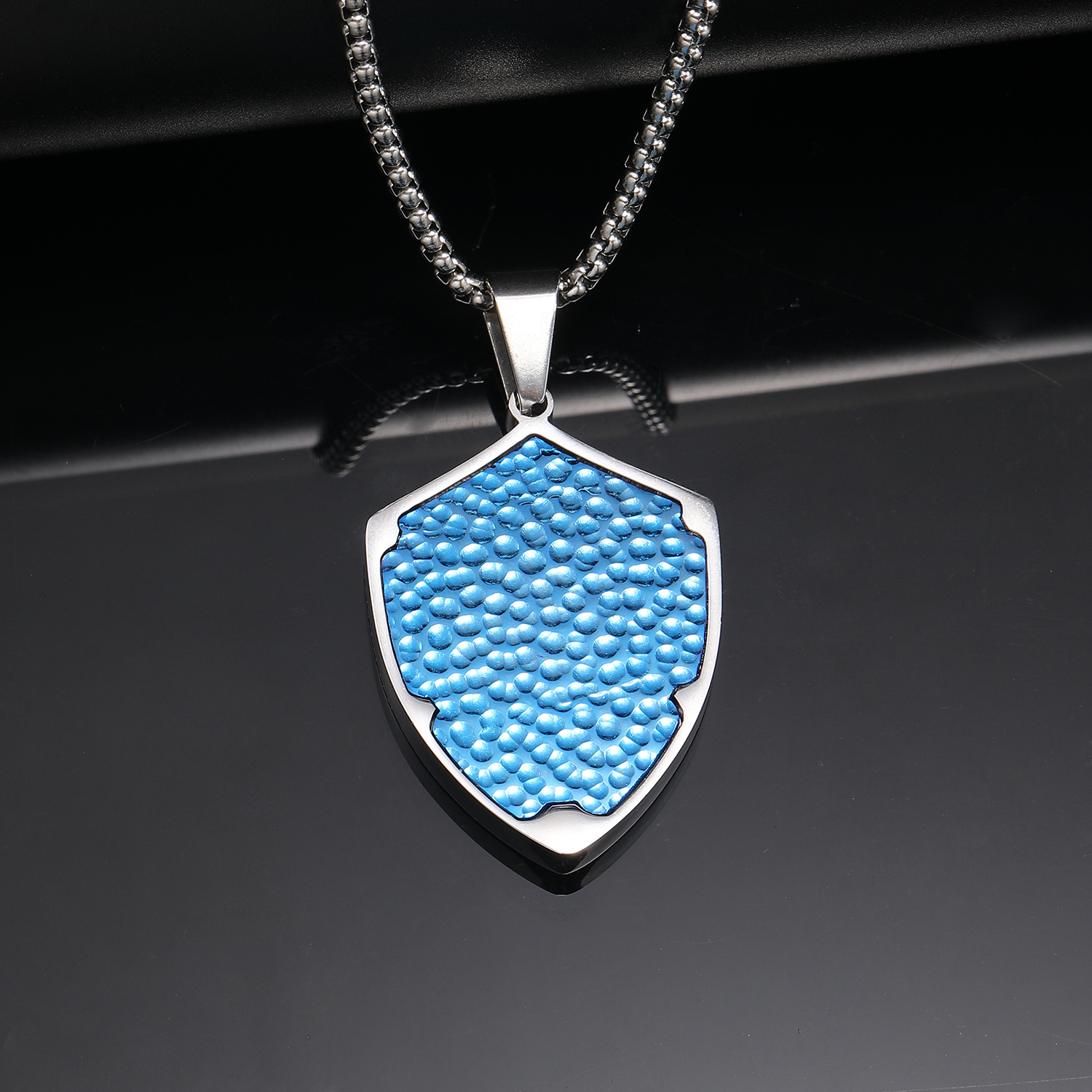 Blue square pearl chain -3mmx60cm