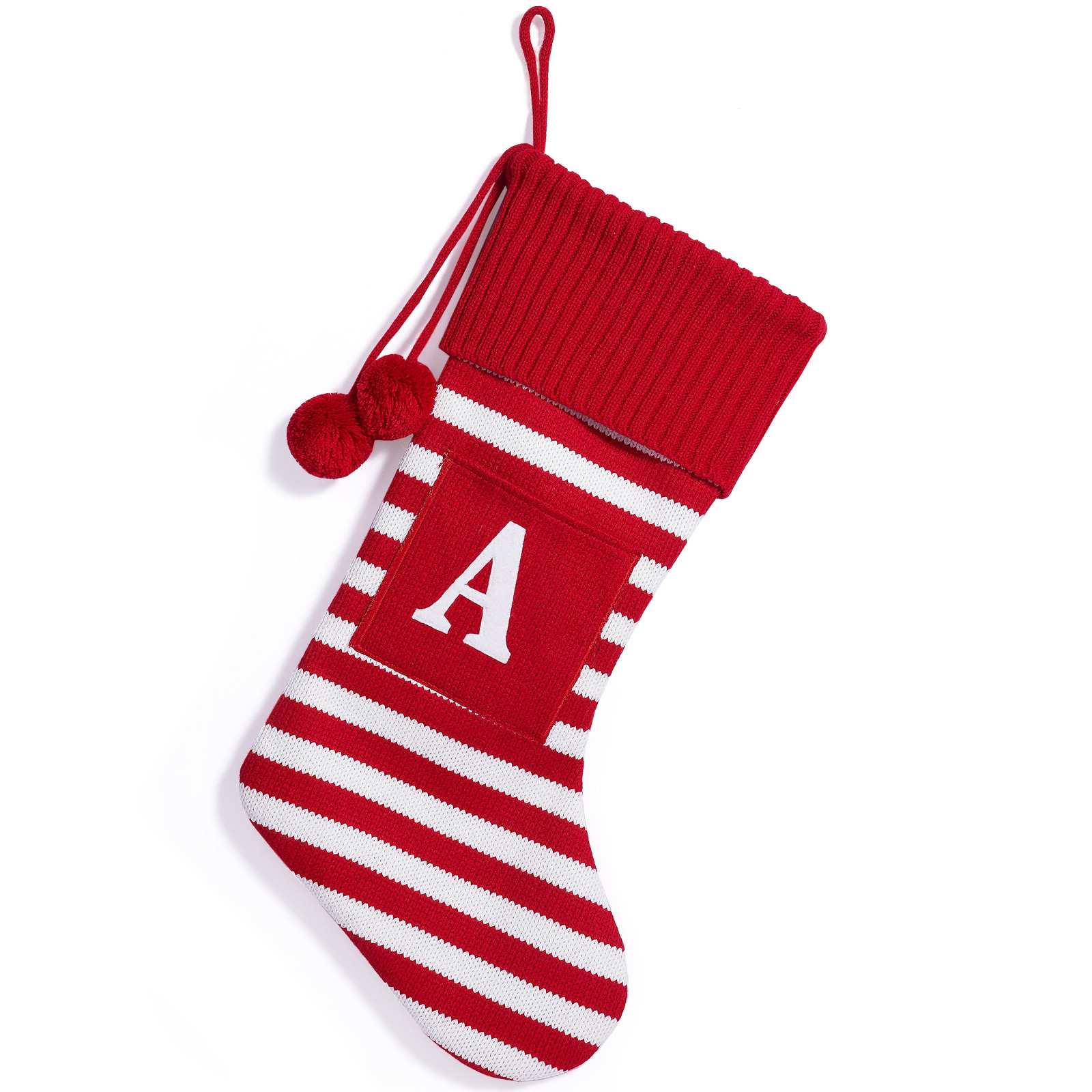 Red and white striped letter A