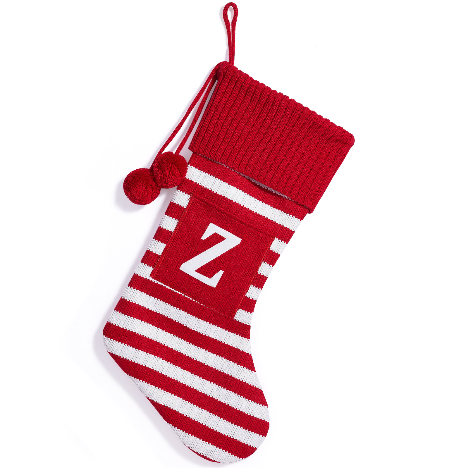 Red and white striped letter Z