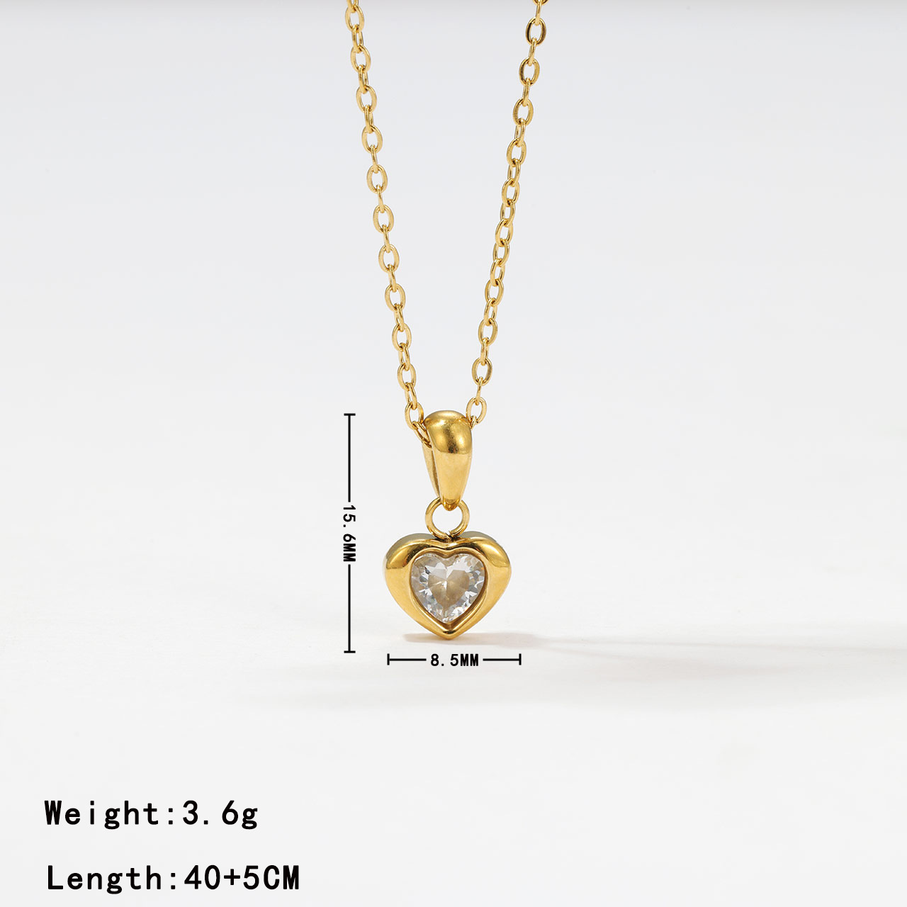5:Necklace - Gold clear zircon