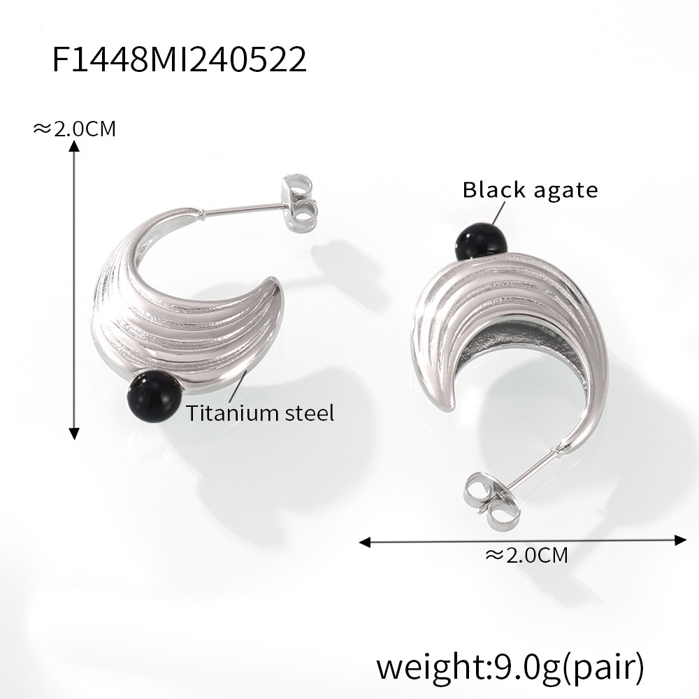 Steel black earrings