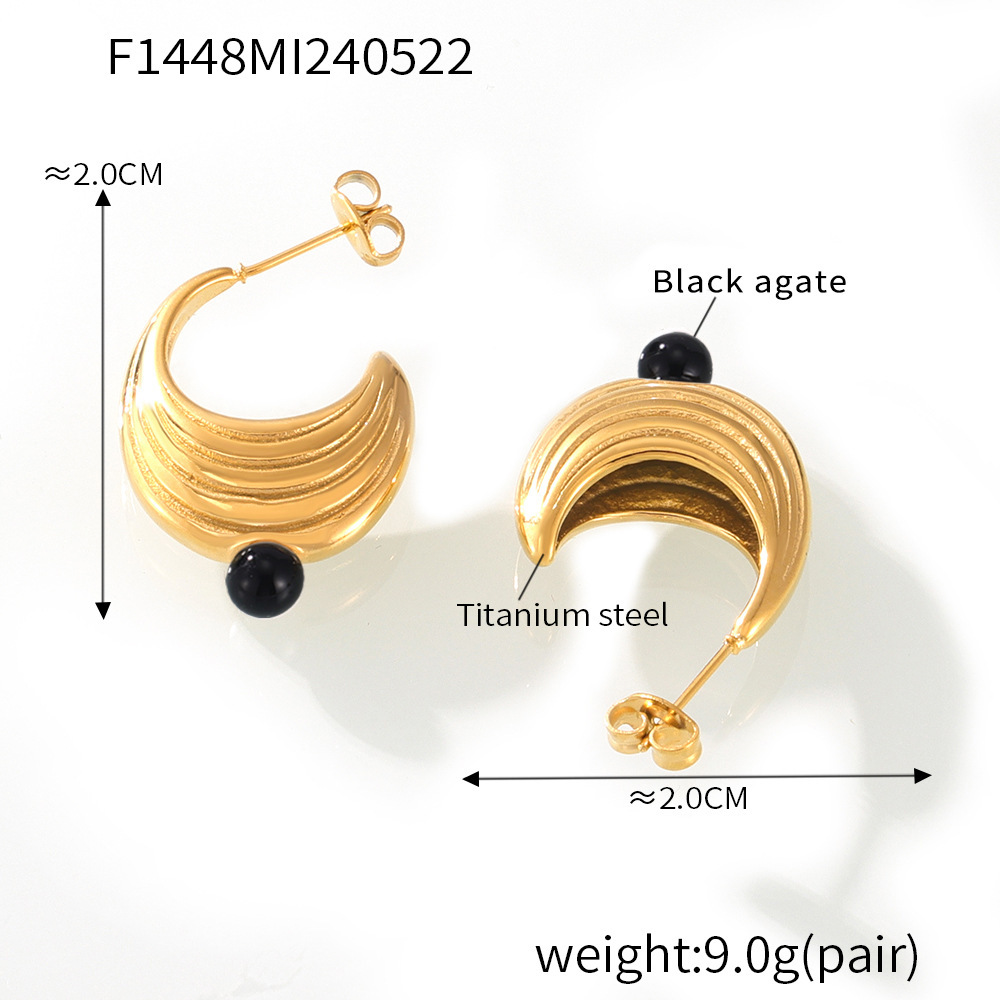 4:Golden black earrings