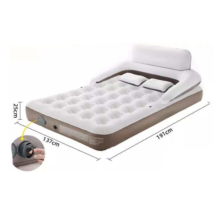 [ With backrest ] Double automatic inflatable bed ( built-in pump )