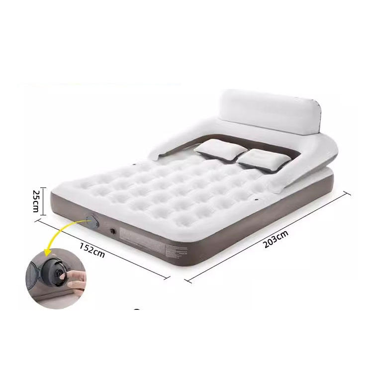 [ With backrest ] Double widened automatic inflatable bed ( built-in pump ]