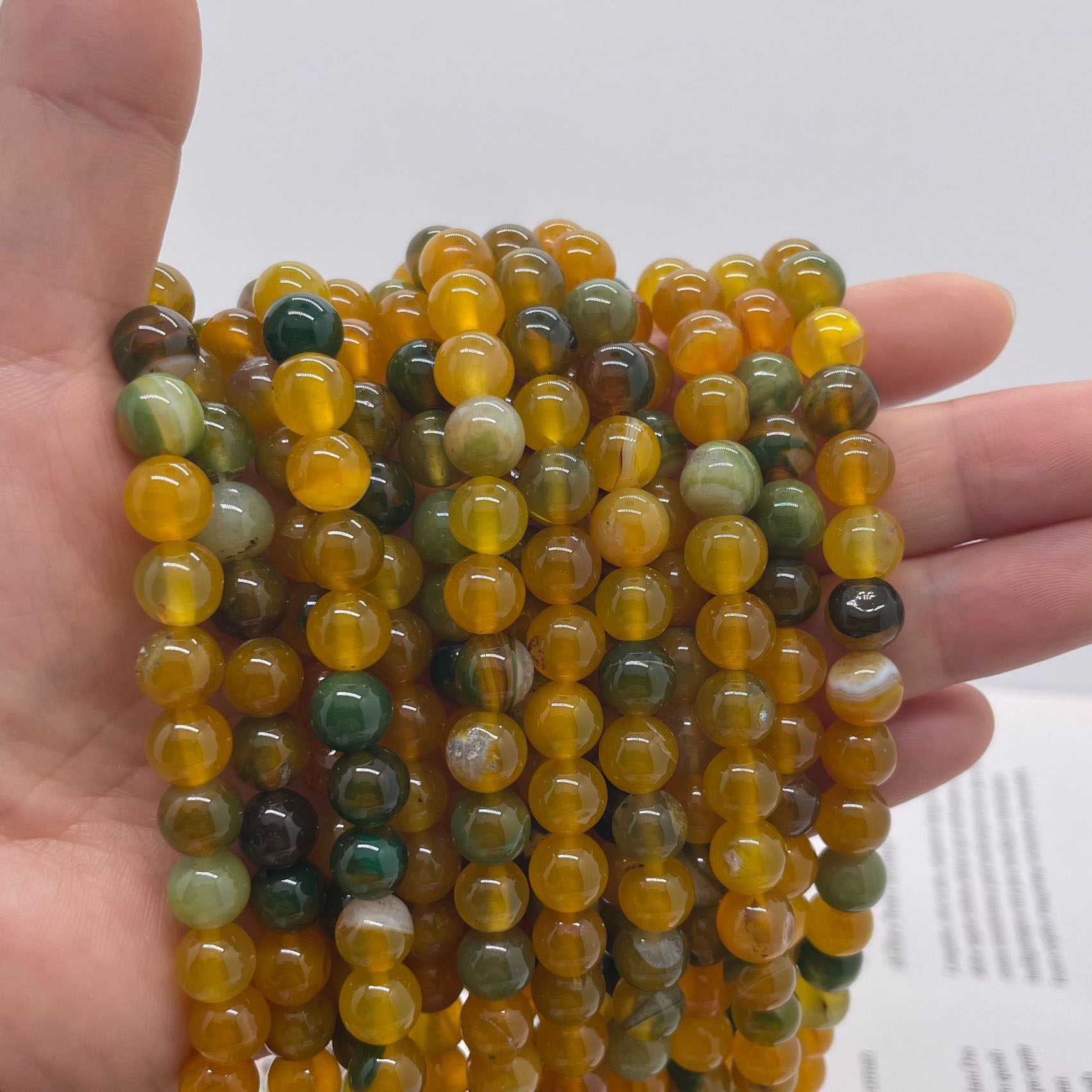 Yellow green 6mm (about 60 pieces) /Strand