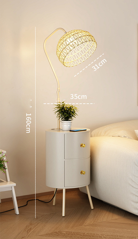 Bird's Nest lampshade   double drawer  usb wireless charging