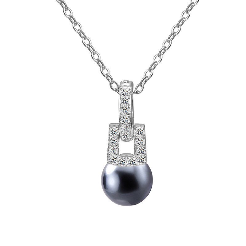 Universal button (including chain) - White gold -