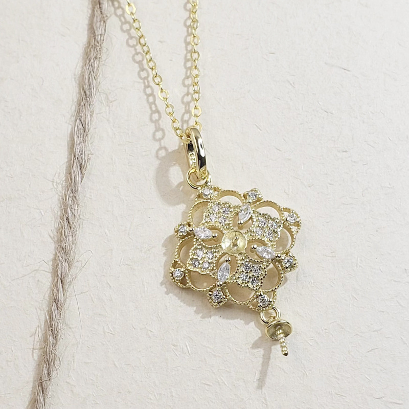 Pendant (including chain) - Yellow gold - Air support -40x5cm