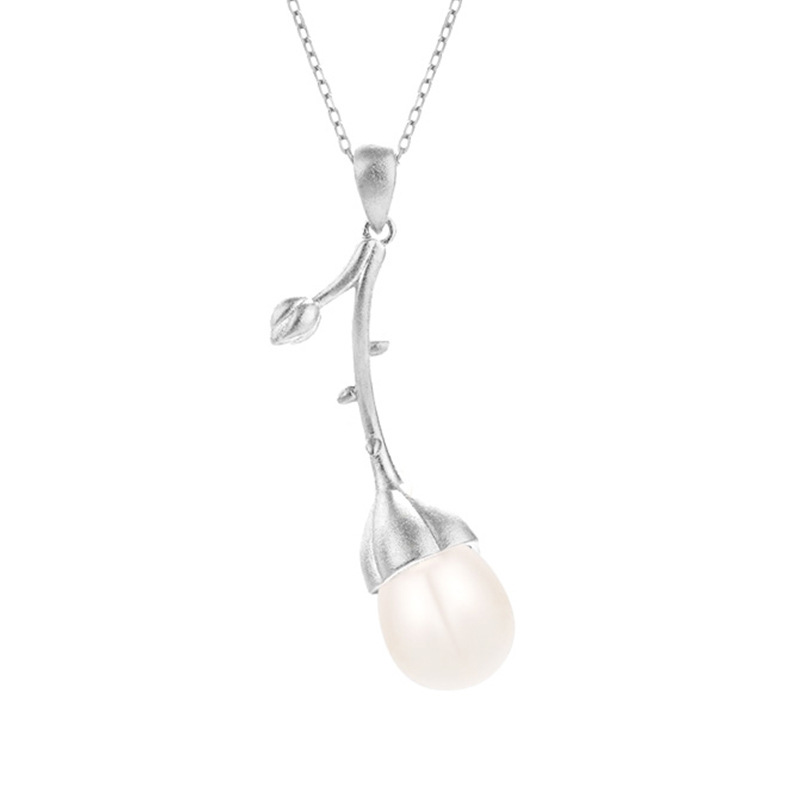 Pendant (including chain) - White Gold - Pearl -40