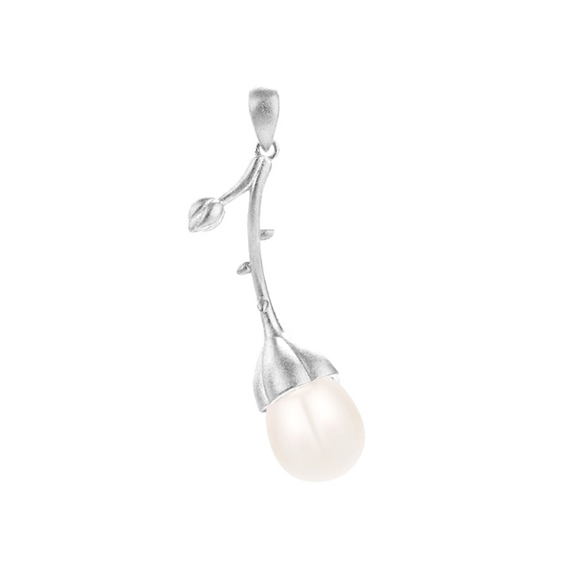 Pendant - White Gold - Pearl -39.5mm