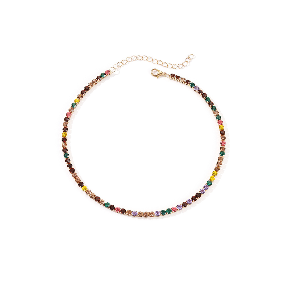 Colorful gold necklace
