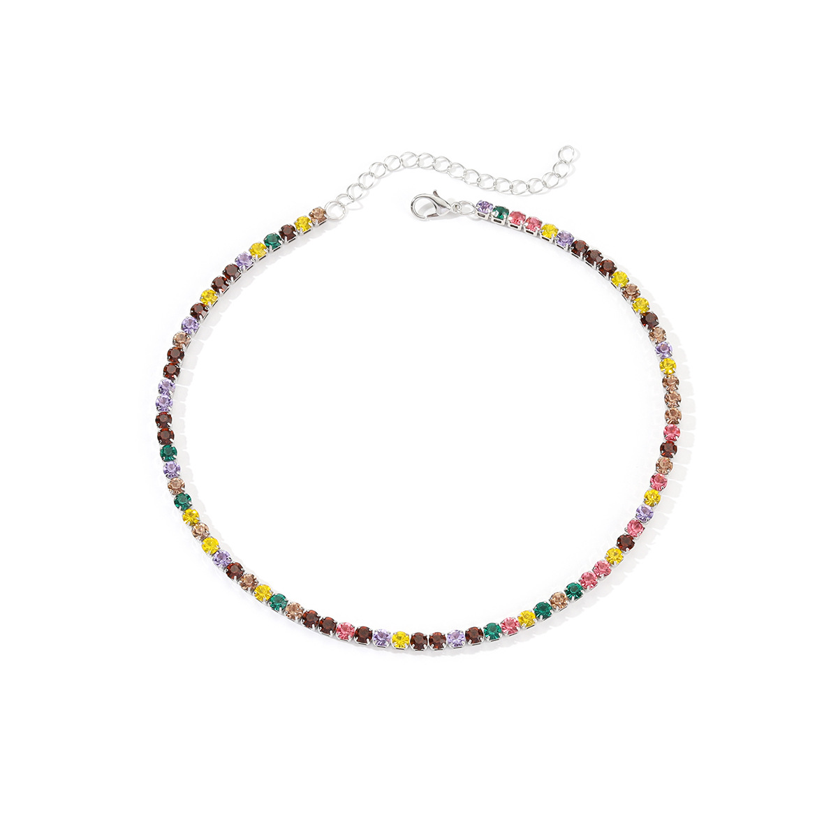 Colorful silver necklace