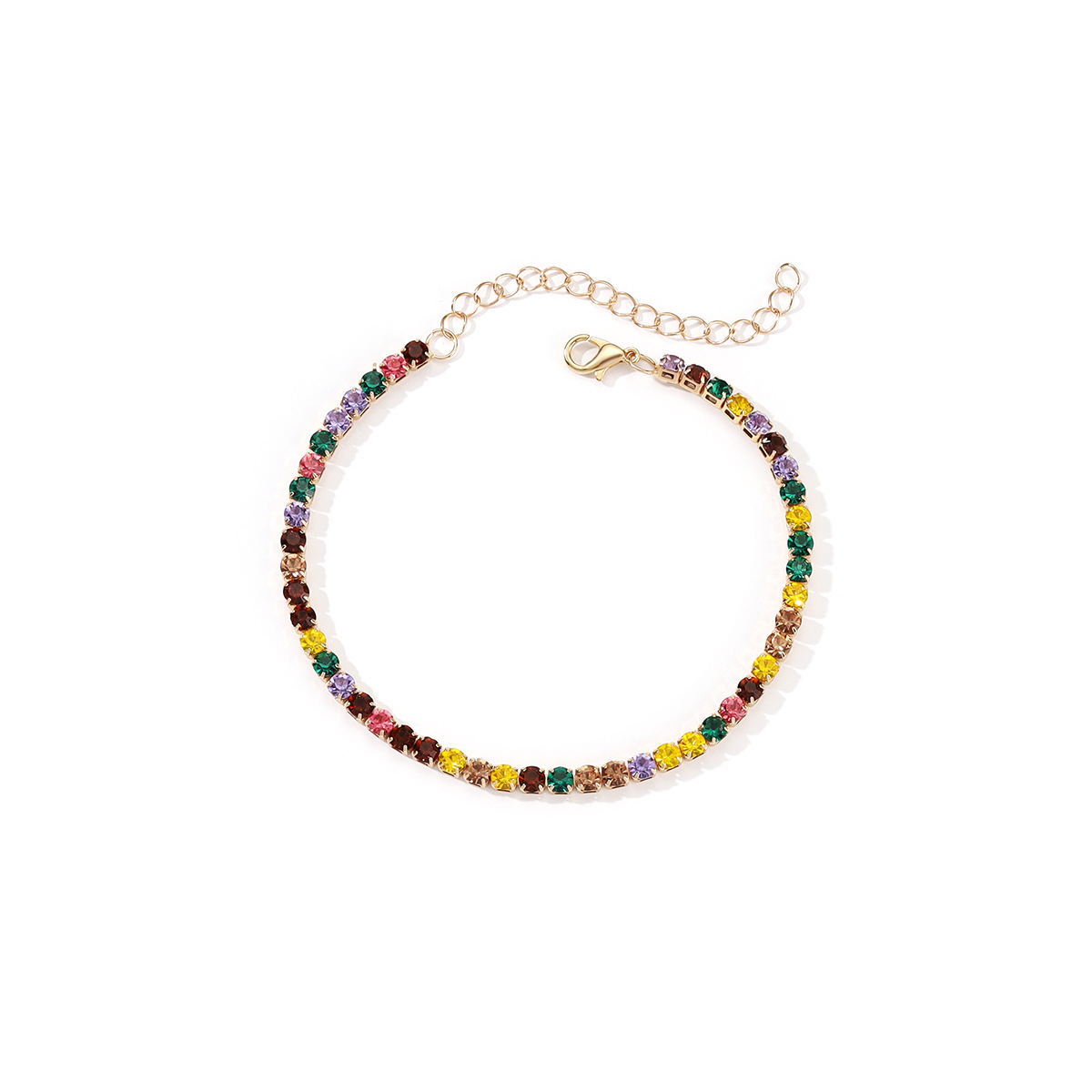 9:Colorful gold anklet