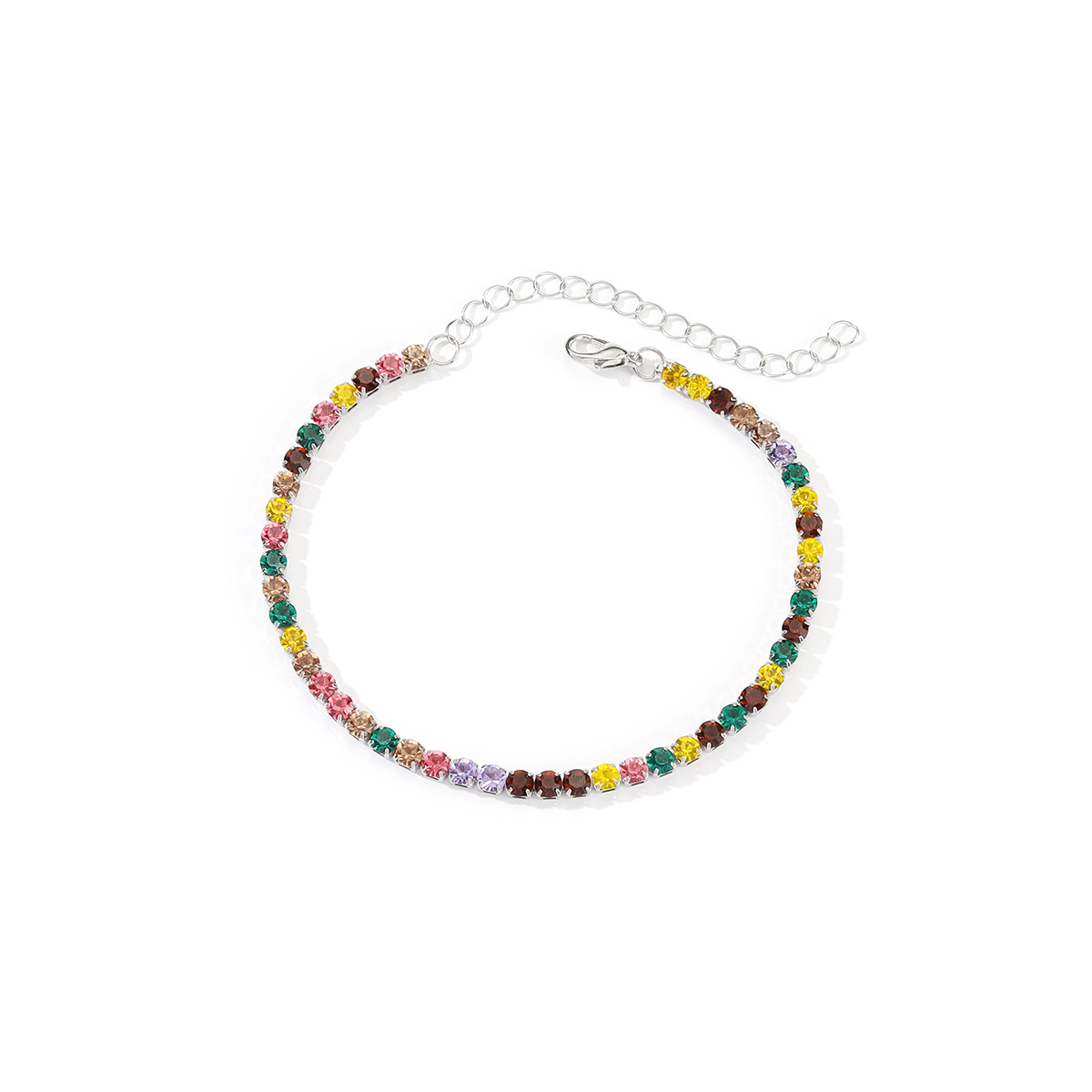 Colorful silver anklet