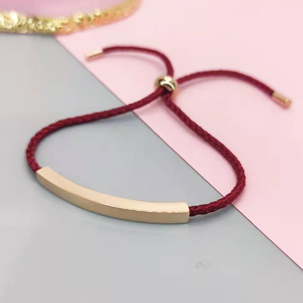 Rose gold   wine red rope