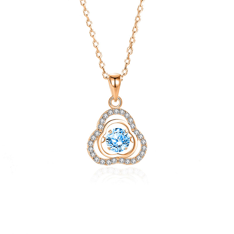 Zircon blue diamond rose gold