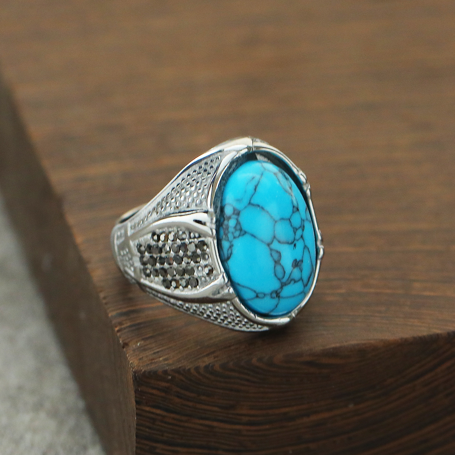 Steel color blue turquoise US Size #7