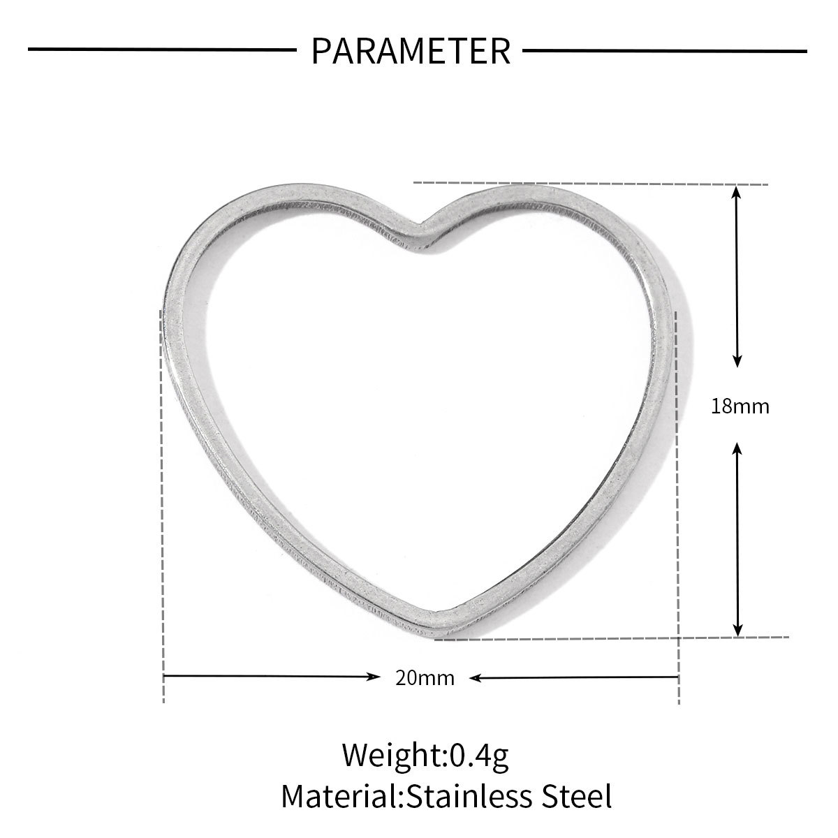 Steel color heart shape
