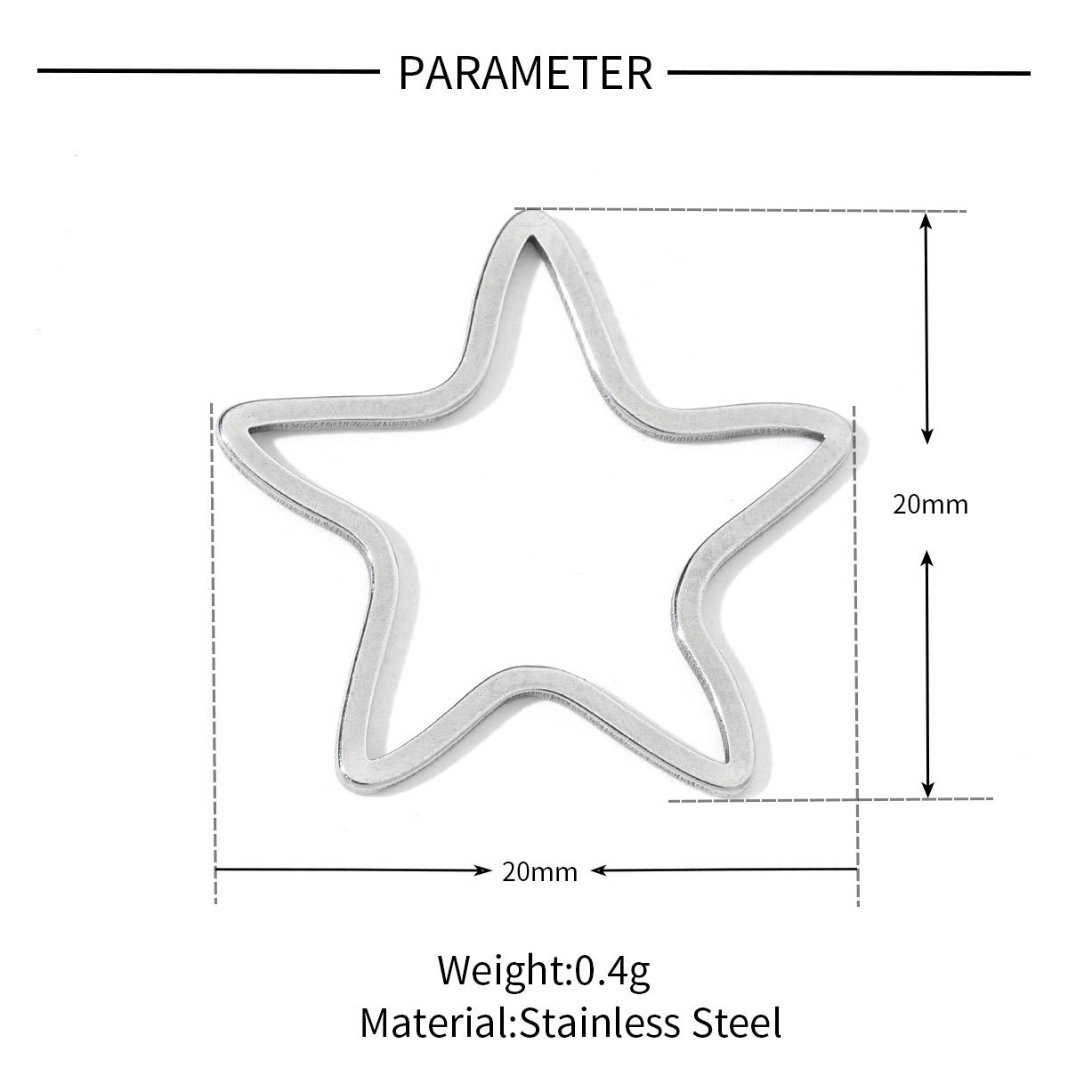 Steel pentagram star