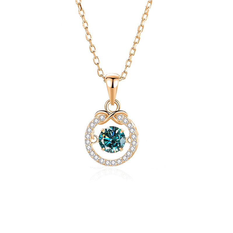 Mosan green diamond rose gold