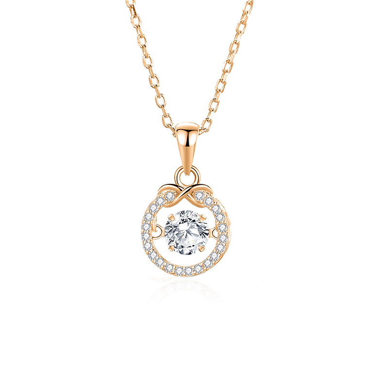 Zircon white diamond rose gold