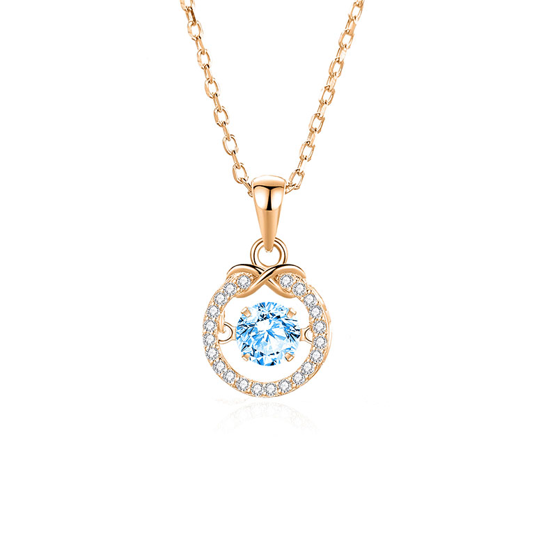 Zircon blue diamond rose gold