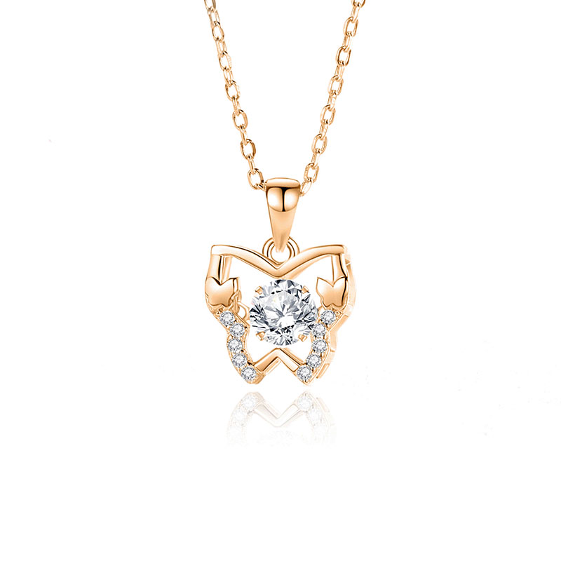 Zircon white diamond rose gold