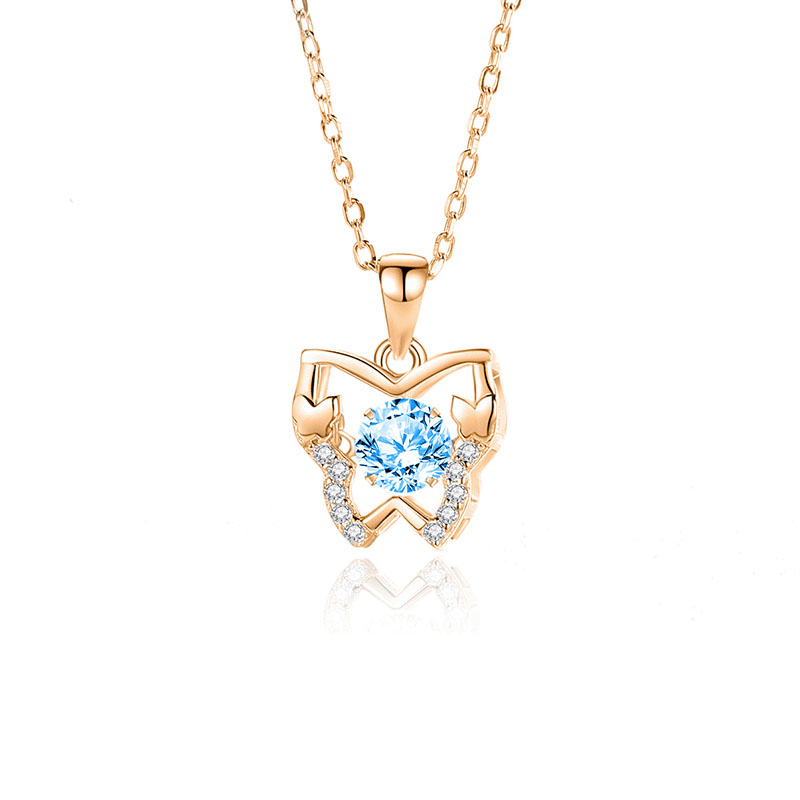 Zircon blue diamond rose gold