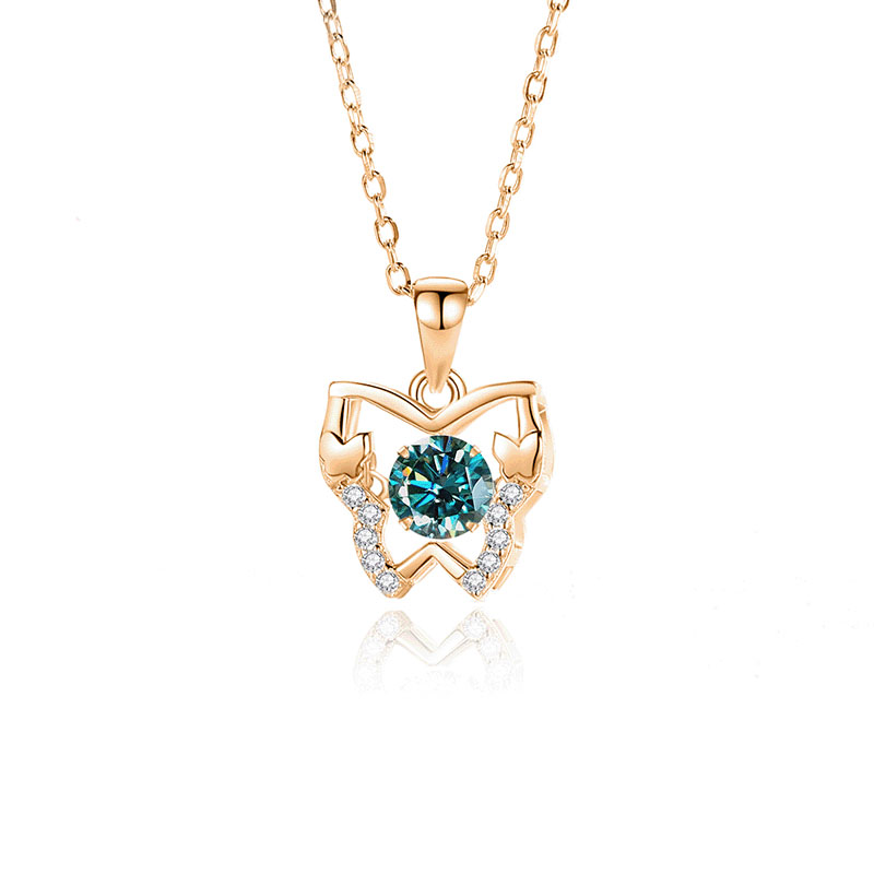 Mosan green diamond rose gold