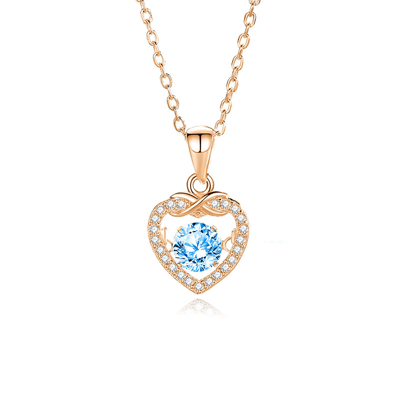 Zircon blue diamond rose gold