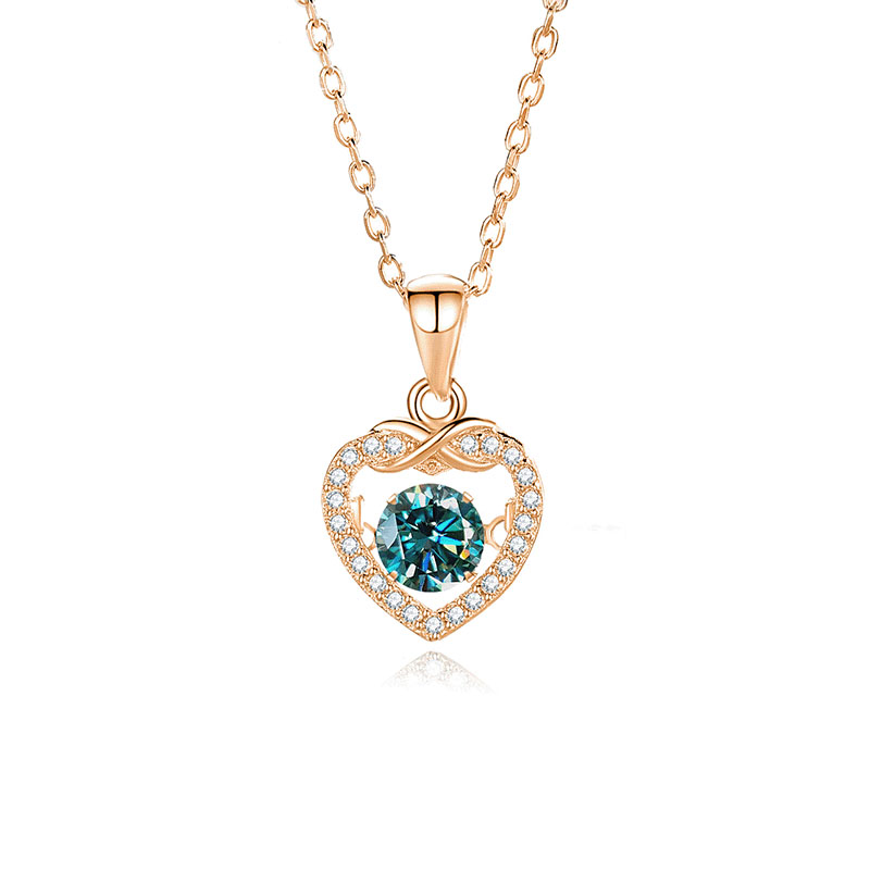 Mosan green diamond rose gold