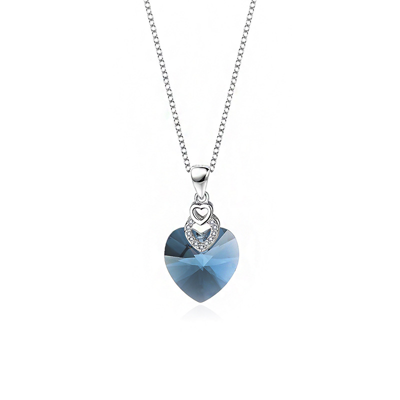 Denim blue necklace-40:5cm