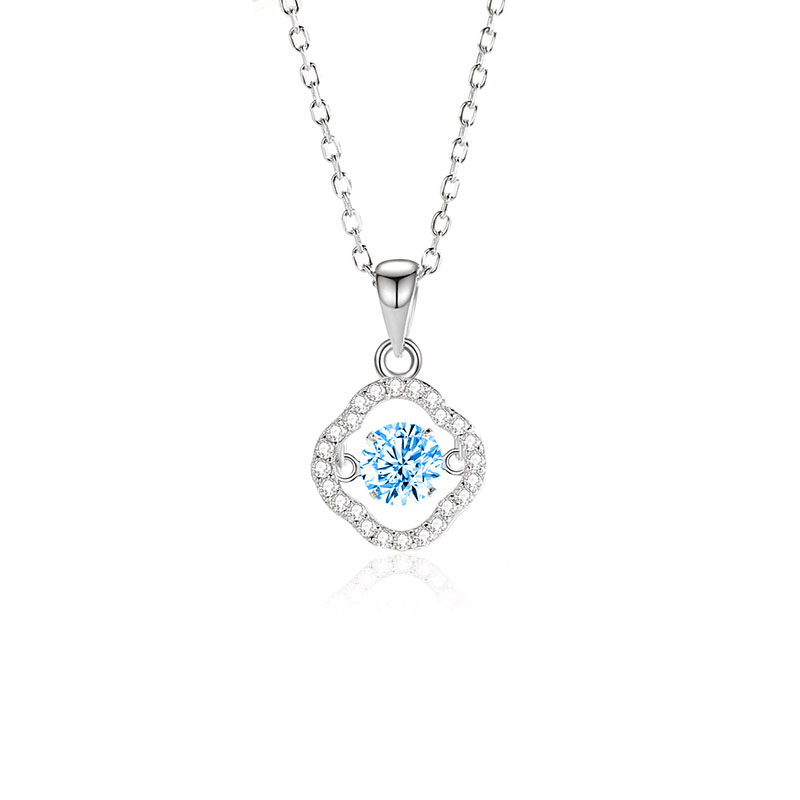 Zircon blue diamond white gold