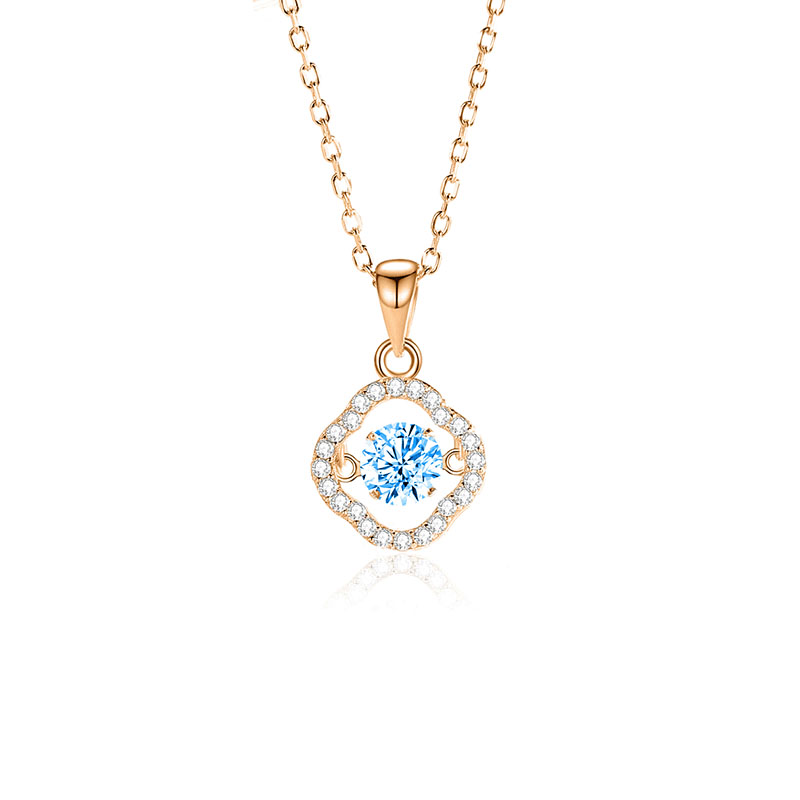 Zircon blue diamond rose gold