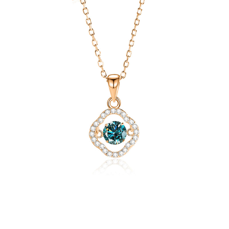 Mosan green diamond rose gold