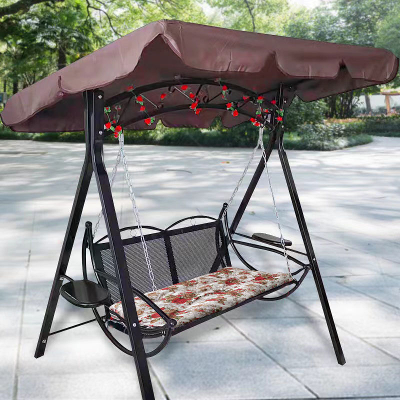 Luxurious black awning double seat cushion flower cane star lamp