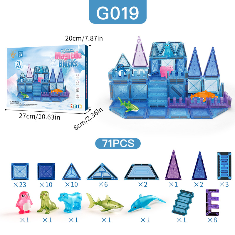 Ice and snow ocean magnetic sheet [71PCS] color box