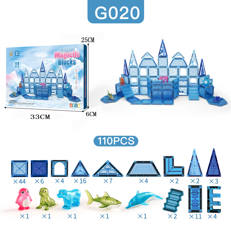 Ice and snow ocean magnetic sheet [110PCS] color box