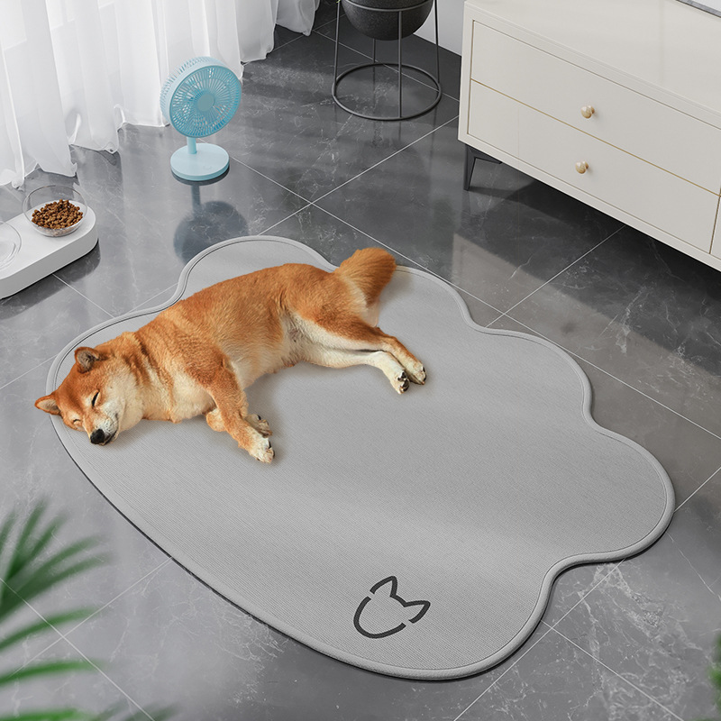 Simple dog head abnormity light grey-65x90cm